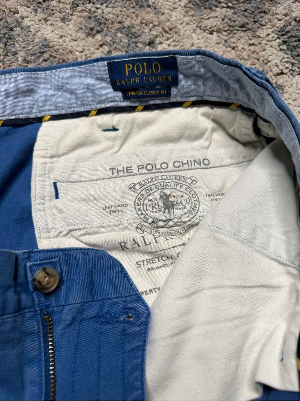 Polo by Ralph Lauren Navy Blue Flat-Front Chino Shorts